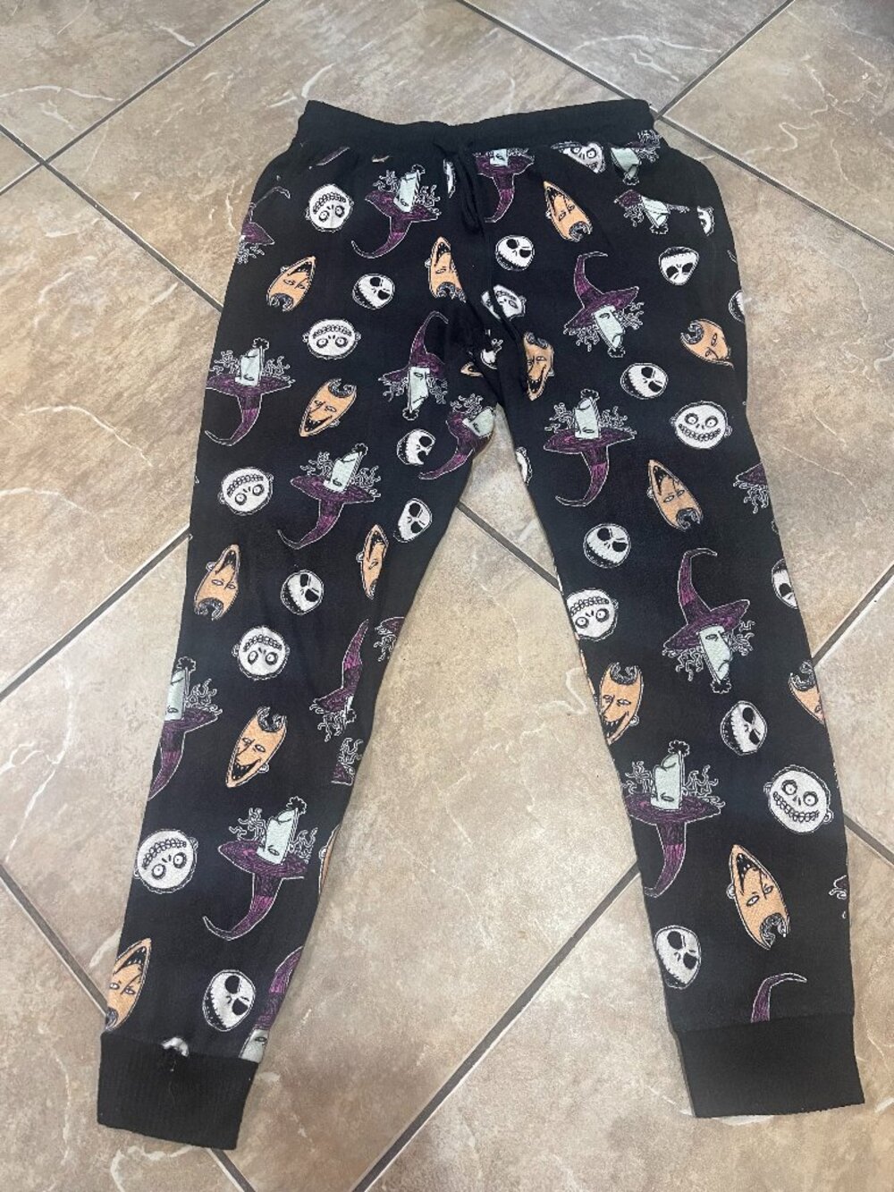 Disney Nightmare Before Christmas Lock Shock Barrel Pajama Pants XS